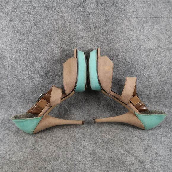 Just Fabulous Shoes Womens 7 Stiletto Pumps Platform Buckle Ankle Strap Open Toe - Picture 9 of 14